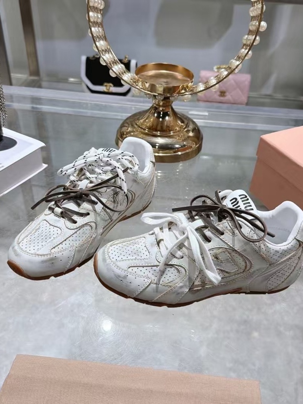 Miu Miuu White Women's Athletic Sneakers - Stylish Casual Trainers